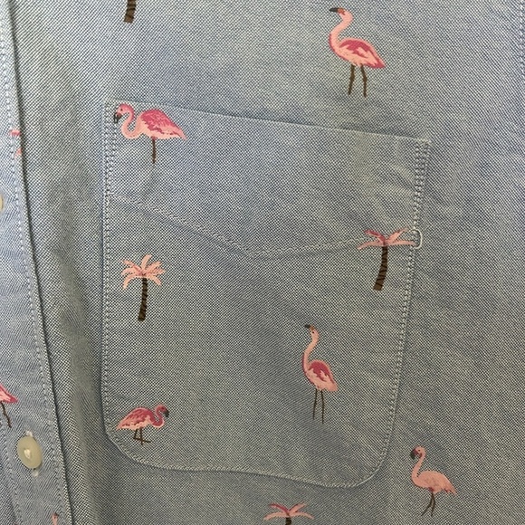 American Eagle Flamingo  Button Down Short Sleeve Shirt Flamingos Size S - Picture 3 of 8